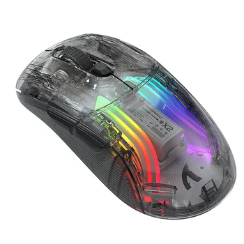 Прозрачная проводная беспроводная Bluetooth-мышь с отключением звука RGB Красочная Игровая мышь с регулируемым отключением звука для настольного ноутбука